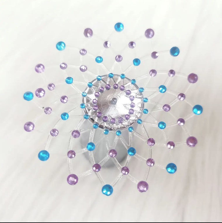 Paire de cache tétons adhésifs strass bleu et violet · Be Lily Accessories · vue 4