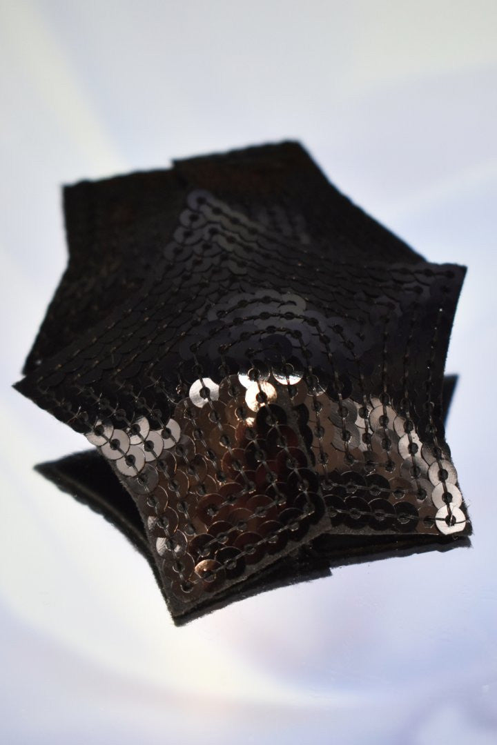 Paire de cache tétons adhésifs étoile pailletée sequin noir · Be Lily Accessories · vue 5