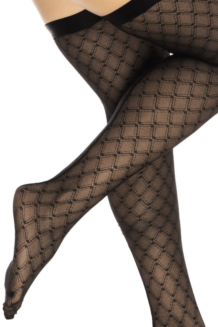 Bas résille noire transparent imprimé · Mapalé · vue 3