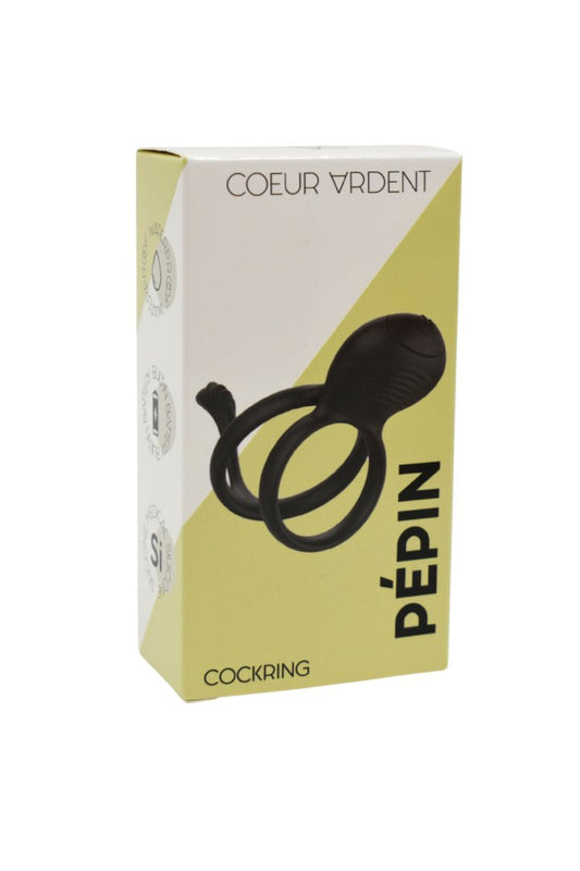 PEPIN, Cockring à double anneaux dans un silicone médical doux avec 1 mode de vibration · Coeur Ardent · vue 2