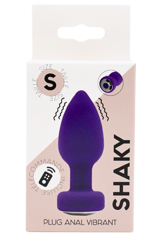 Plug Anal Vibrant Télécommandé SHAKY Violet · Coeur Ardent · vue 2
