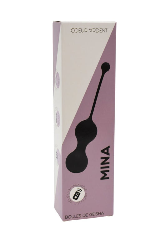 MINA Noir, Boules de Geisha en silicone médical USB avec télécommande · Coeur Ardent · vue 2