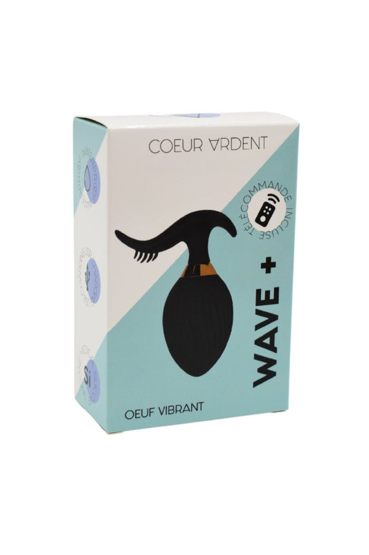 WAVE , Un Œuf vibrant noir USB avec stimulation clitoridienne, doté d'une télécommande · Coeur Ardent · vue 2