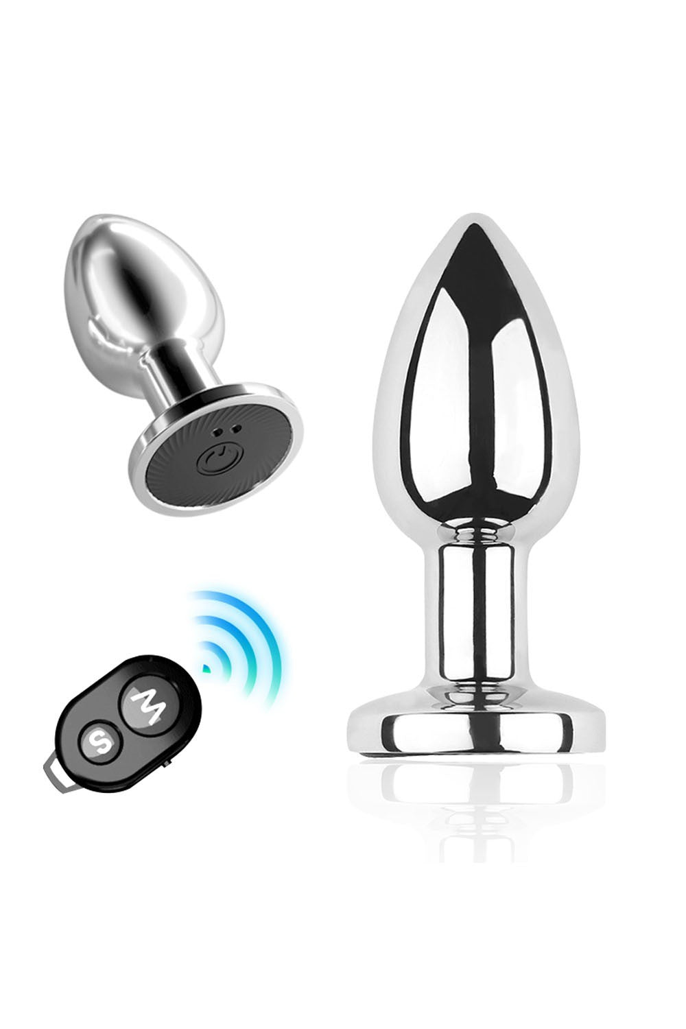 Plug vibrant acier inoxydable anal taille M avec télécommande, USB BOOTY · Coeur Ardent · vue 5