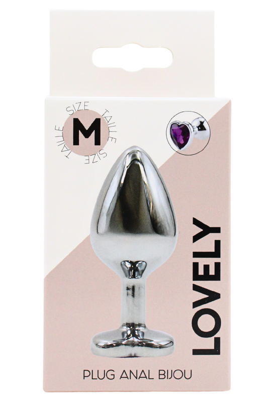 Plug bijou en aluminium bijou coeur violet Medium LOVELY · Coeur Ardent · vue 2