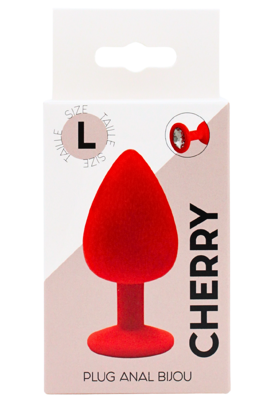 Plug rouge bijou cristal Large CHERRY · Coeur Ardent · vue 2