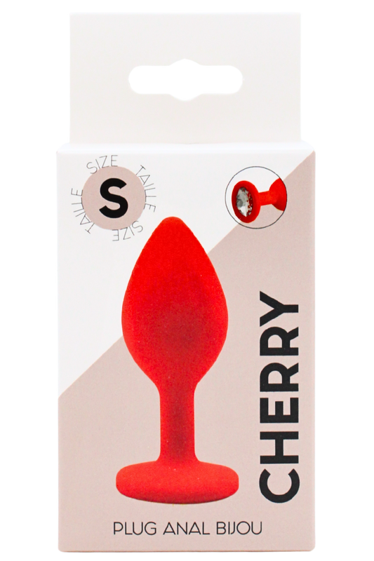 Plug rouge bijou cristal Small CHERRY · Coeur Ardent · vue 2