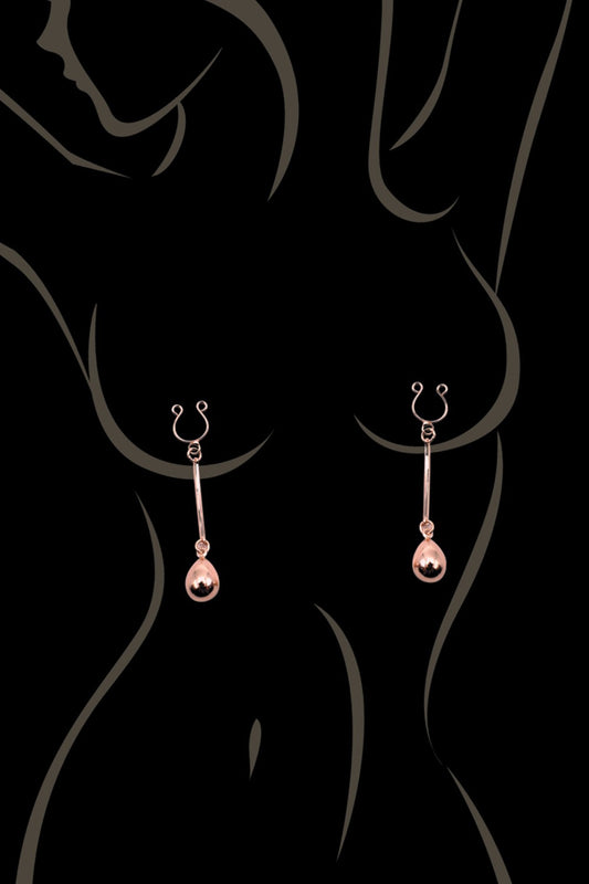 Bijou de seins pinces tétons à perle doré rose Be Lily