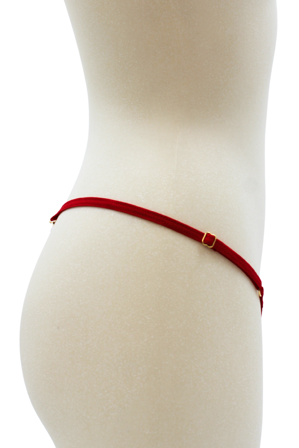 String rouge avec bijou perle strass dorés · Be Lily Panties · vue 5