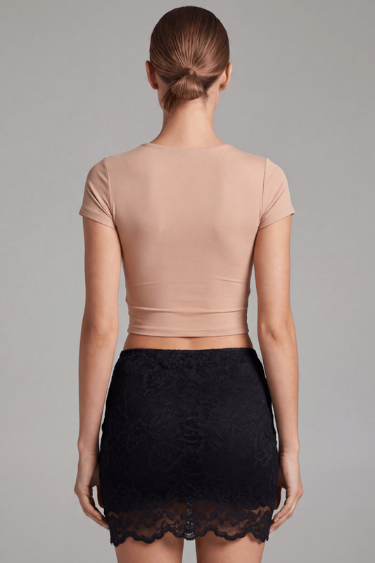 Jupe courte noire Camélia · Be lily Mode · vue 2