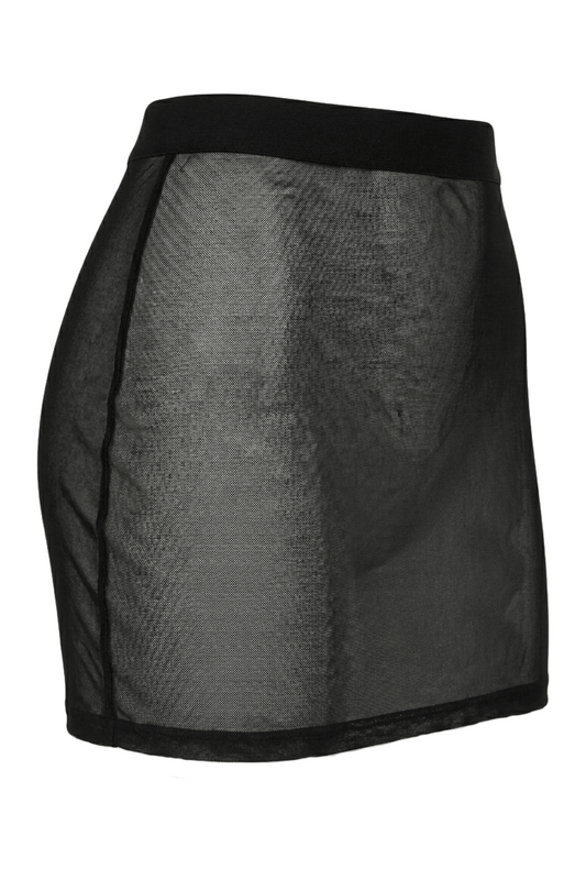 Jupe noire en résille transparente Maya · Be lily Mode · vue 2