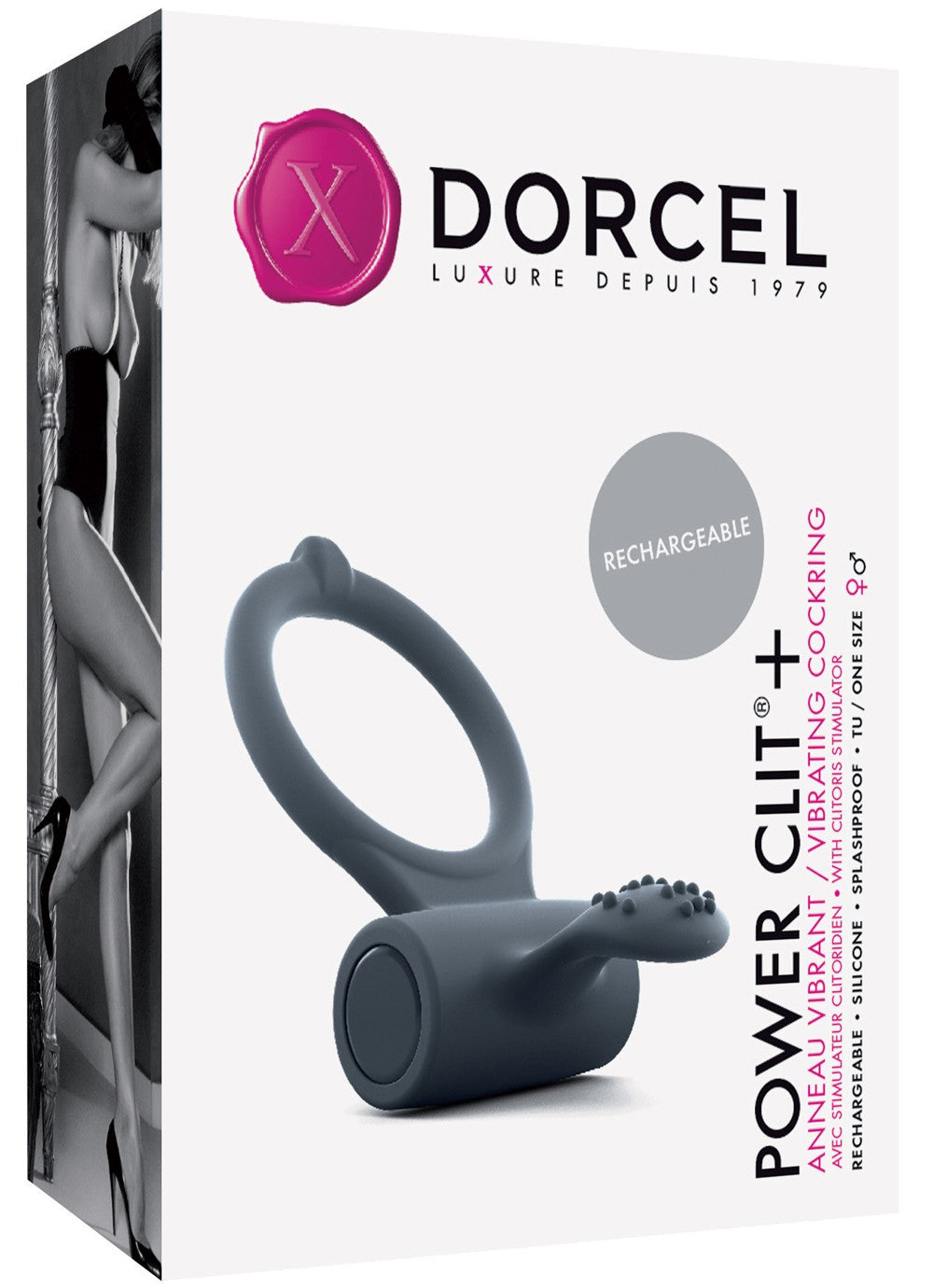 Cockring Vibrant Power Clit + Noir · Dorcel · vue 5