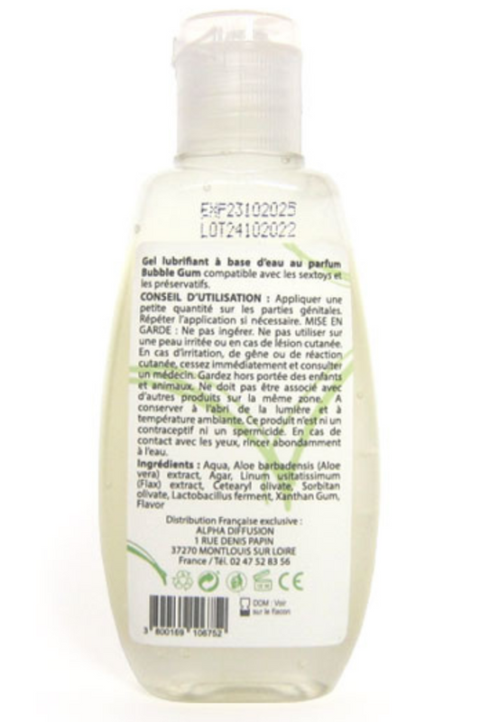 Lubrifiant à base d'eau 100% naturel Bubble Gum 90 ml · Sezmar · vue 2
