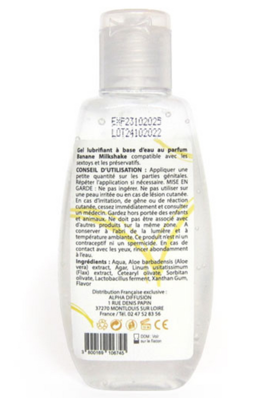 Lubrifiant à base d'eau 100% naturel Banane Milkshake 90 ml · Sezmar · vue 2