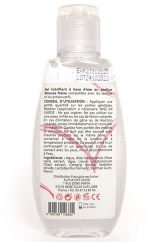 Lubrifiant à base d'eau 100% naturel Mousse fraise 90 ml · Sezmar · vue 2