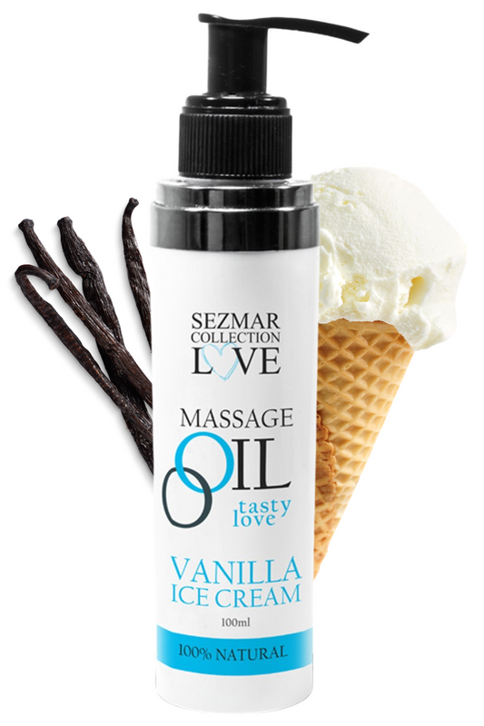 Huile de massage comestible Vanille glacée 100ml 100% naturelle · Sezmar · vue 2