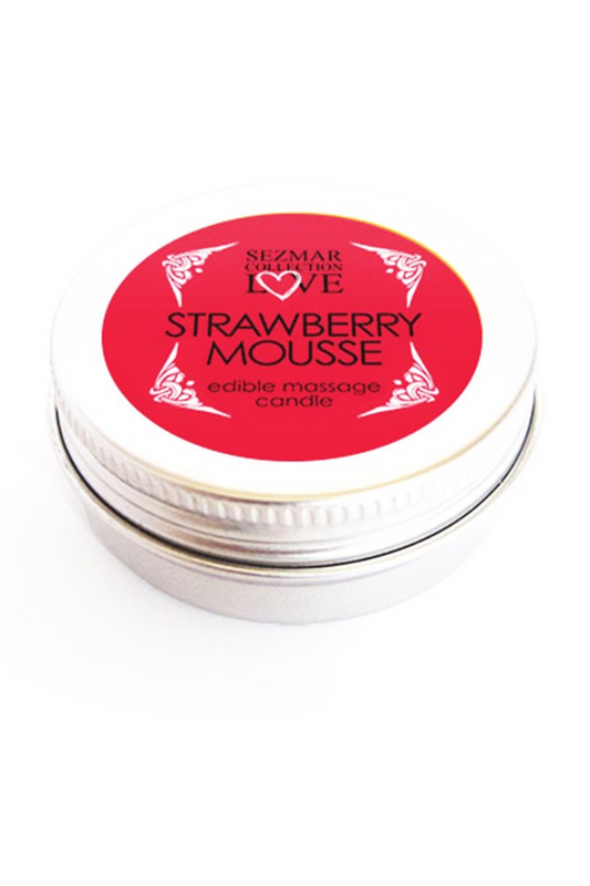 Mini Bougie de massage mousse de fraise 30ml 100% naturelle · Sezmar · vue 2