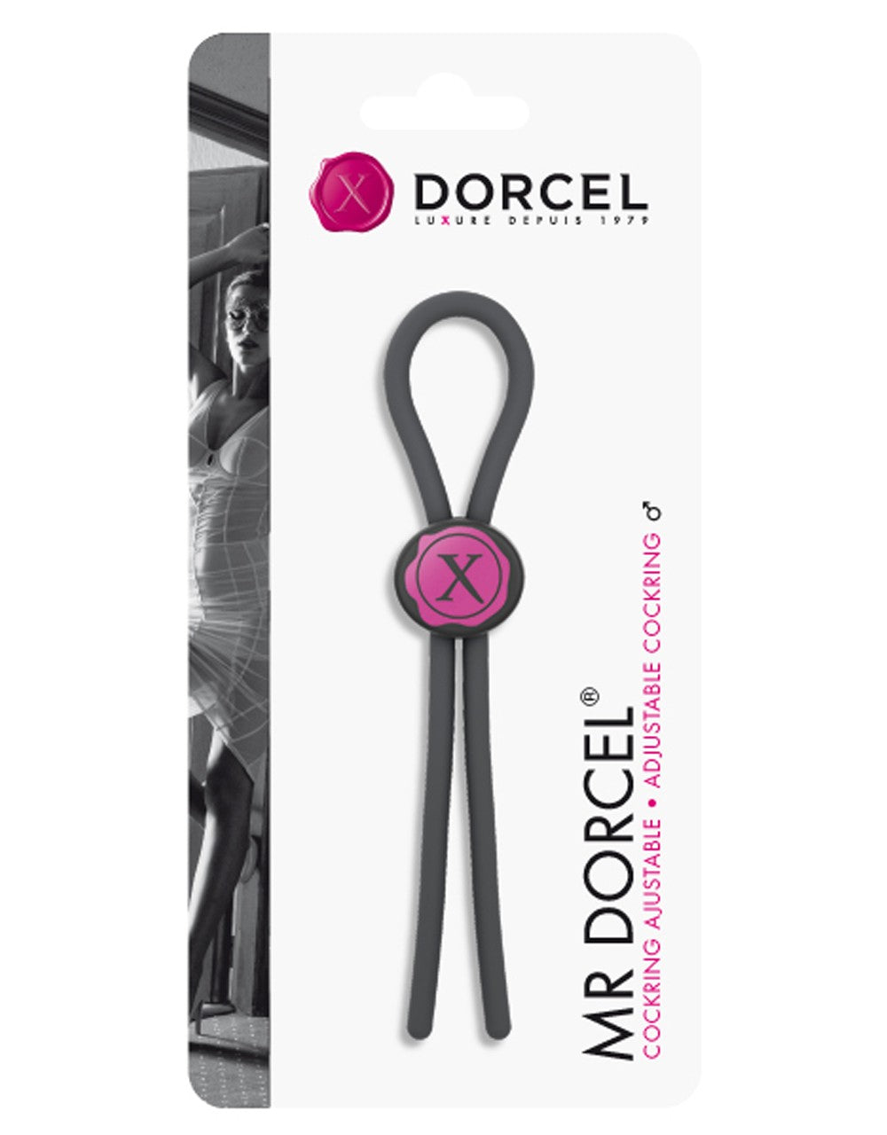 Cockring Lasso Ajustable Noir · Dorcel · vue 3