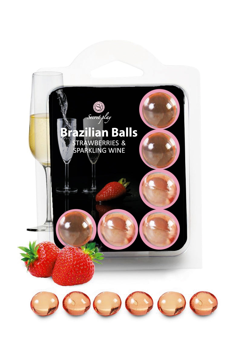 Boules lubrifiantes Brazilian Balls fraise et champagne Secret Play