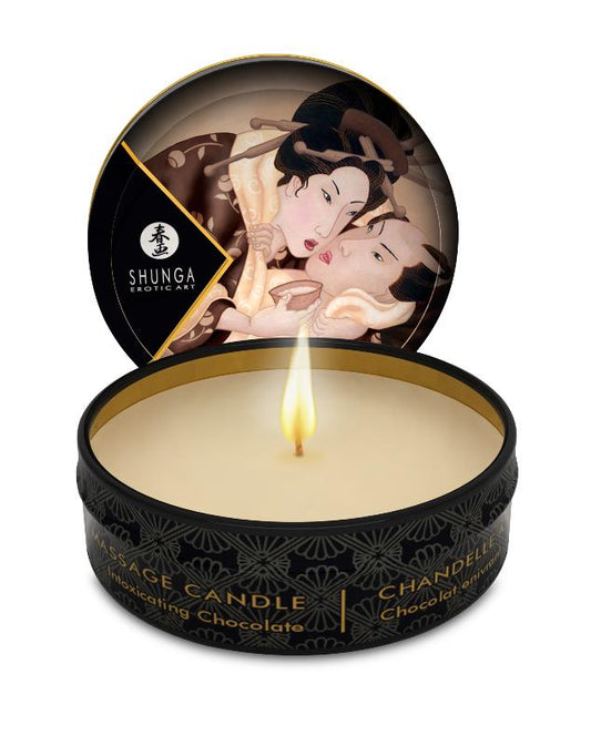 Mini bougie de massage Excitation Chocolat enivrant · Shunga · vue 2