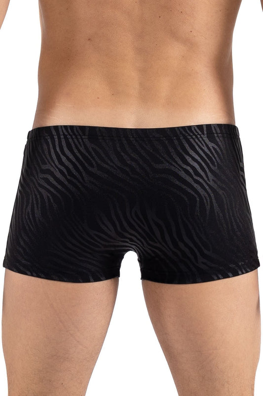 Boxer zébré aux reflets brillants Zebra noir et doré Look Me
