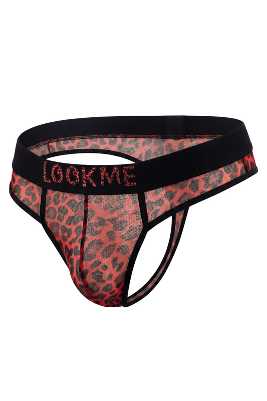String en résille imprimé léopard rouge · Look Me · vue 2