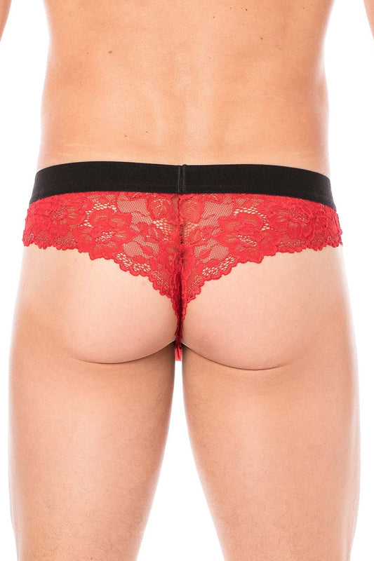 String rouge en dentelle délicate · Look Me · vue 2