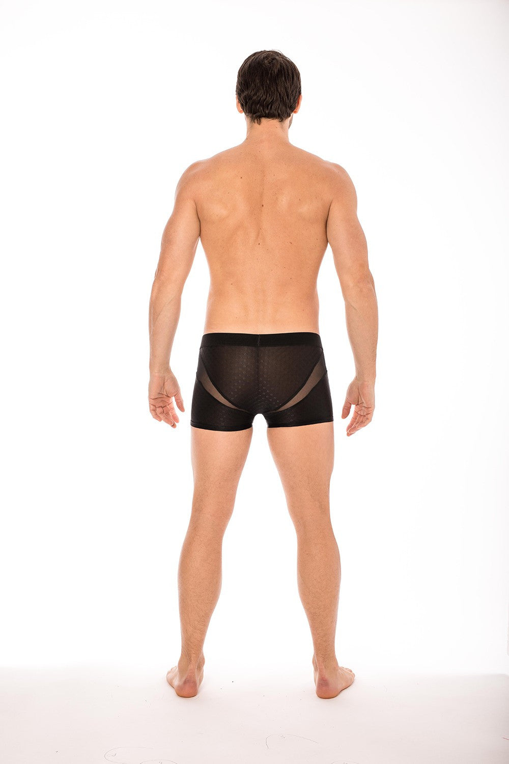 Boxer opaque et fine résille ceinture logo Tandem noir Look Me