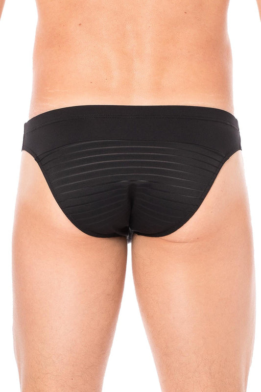 Slip noir rayé opaque et transparent · Look Me · vue 2