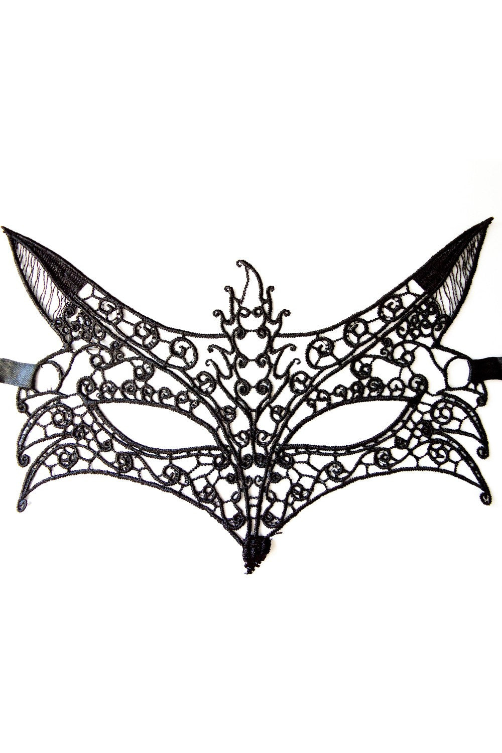 Masque loup en dentelle brodée noire Dreamy Fetish