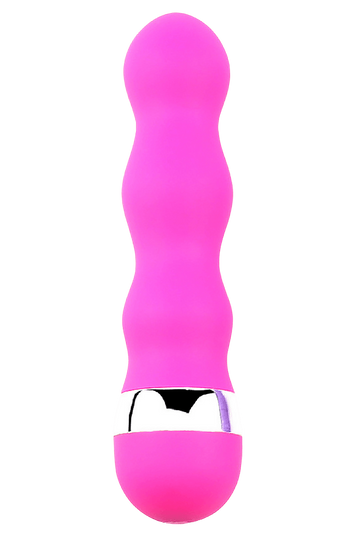 Mini Vibromasseur rose ondulés dosette de lubrifiant · Pocket Pleasure