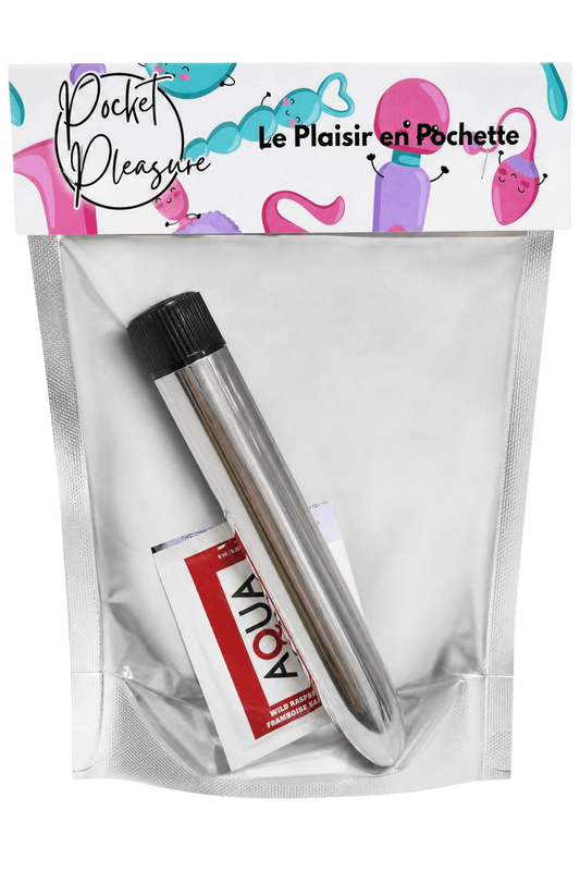 Vibromasseur Classique Argenté 1 dosette de lubrifiant · Pocket Pleasure · vue 2