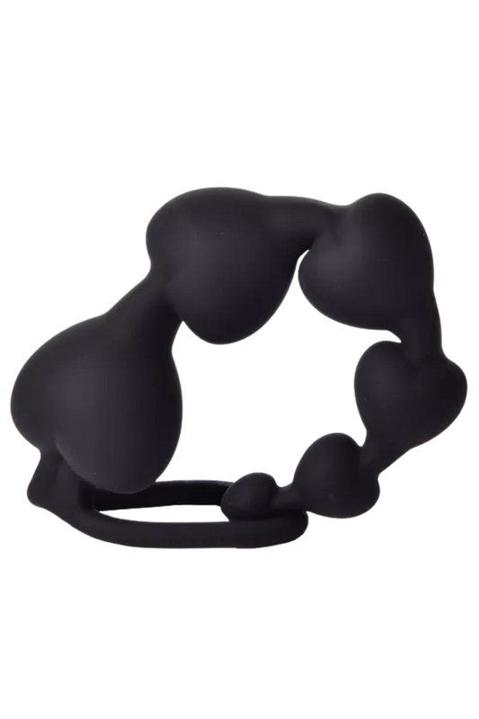 Chapelet Anal Cœur Silicone Noir 1 dosette de lubrifiant · Pocket Pleasure · vue 5