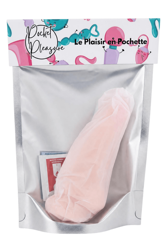 Gode Réaliste Ventouse avec Testicules 1 dosette de lubrifiant · Pocket Pleasure · vue 2
