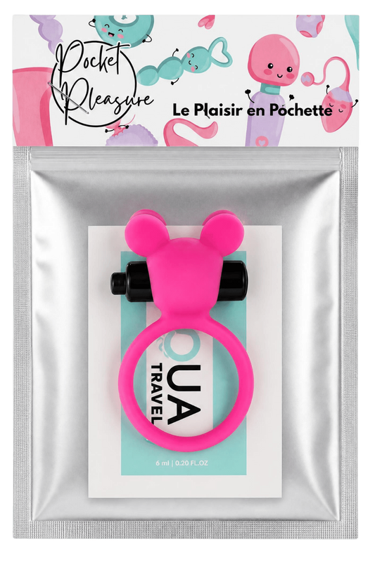 Anneau Vibrant Ourson Rose 1 dosette de lubrifiant · Pocket Pleasure · vue 2