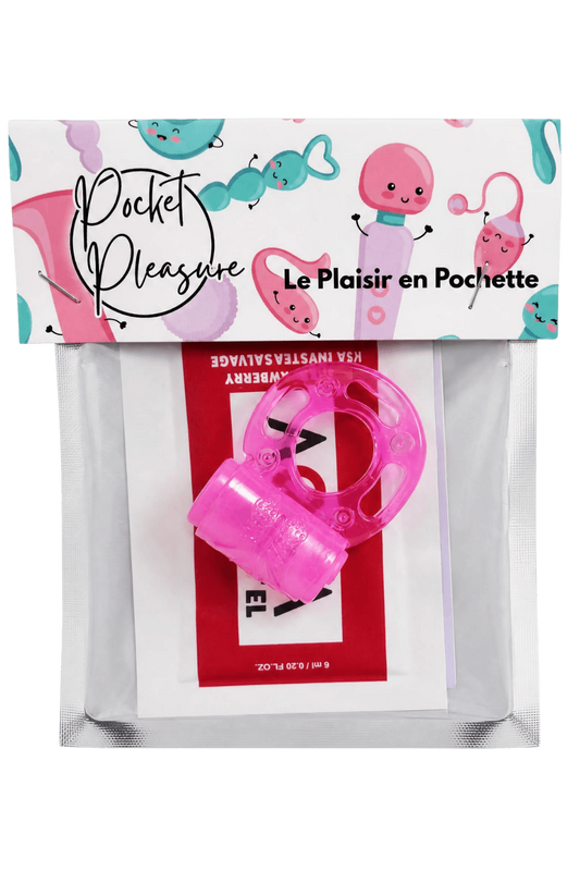 Anneau Pénien Vibrant Jelly Rose 1 dosette de lubrifiant · Pocket Pleasure · vue 2