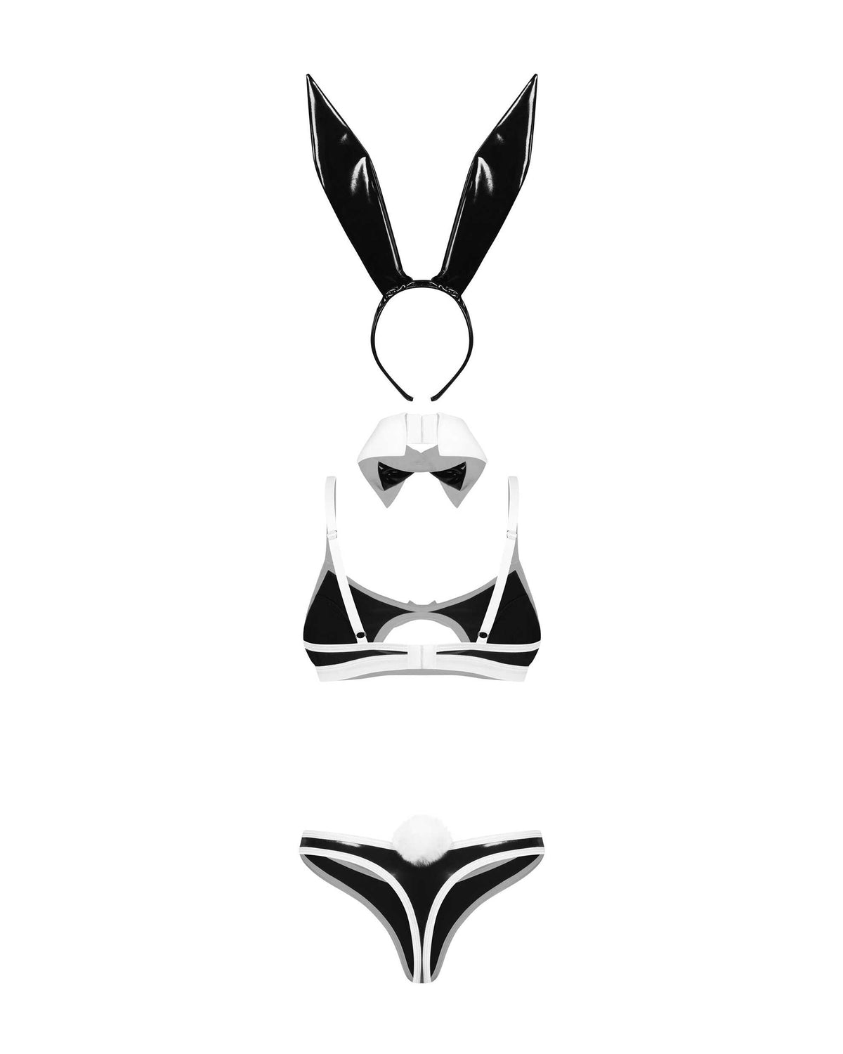 Costume de lapine 4 pièces effet cuir Night Bunny Obsessive