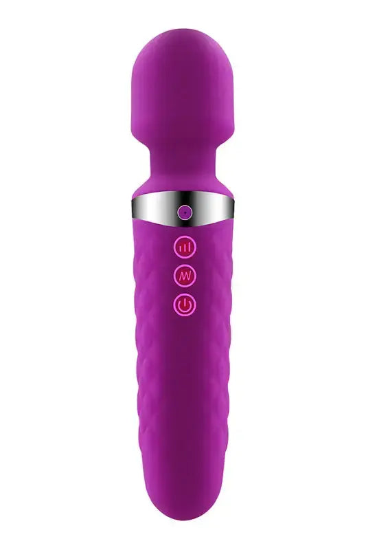 Baguette de massage violette avec accent argenté, Vibromasseur wand