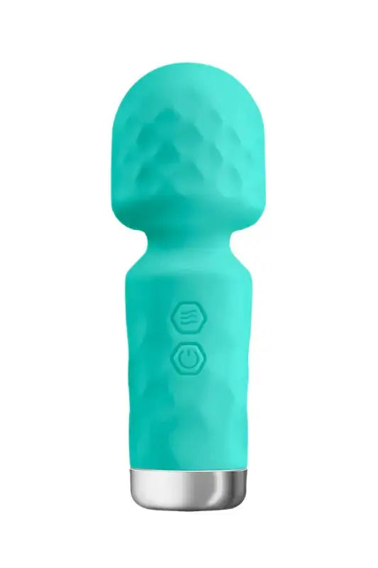 Masseur personnel texturé Mini vibromasseur de couleur sarcelle.