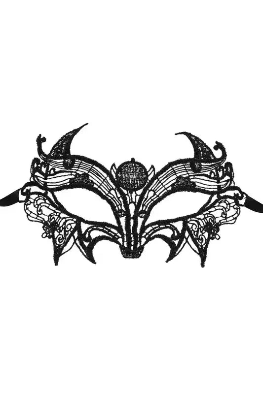 Masque sexy Loup noir Astre en dentelle brodée, élégant et mystérieux pour soirées spéciales.