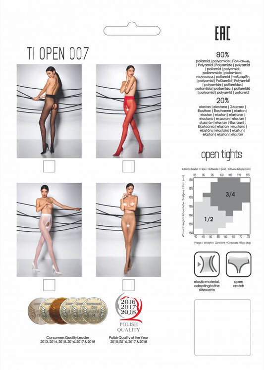 Collants ouverts 20 DEN Rouge · Passion Lingerie · vue 2