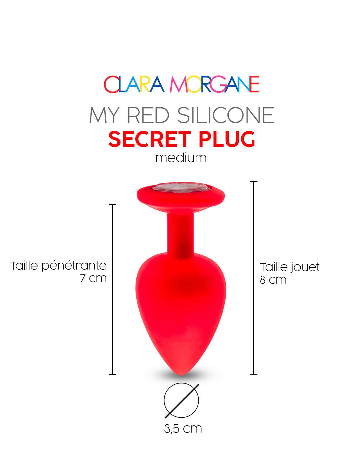 My red silicone secret plug medium · Clara Morgane · vue 4