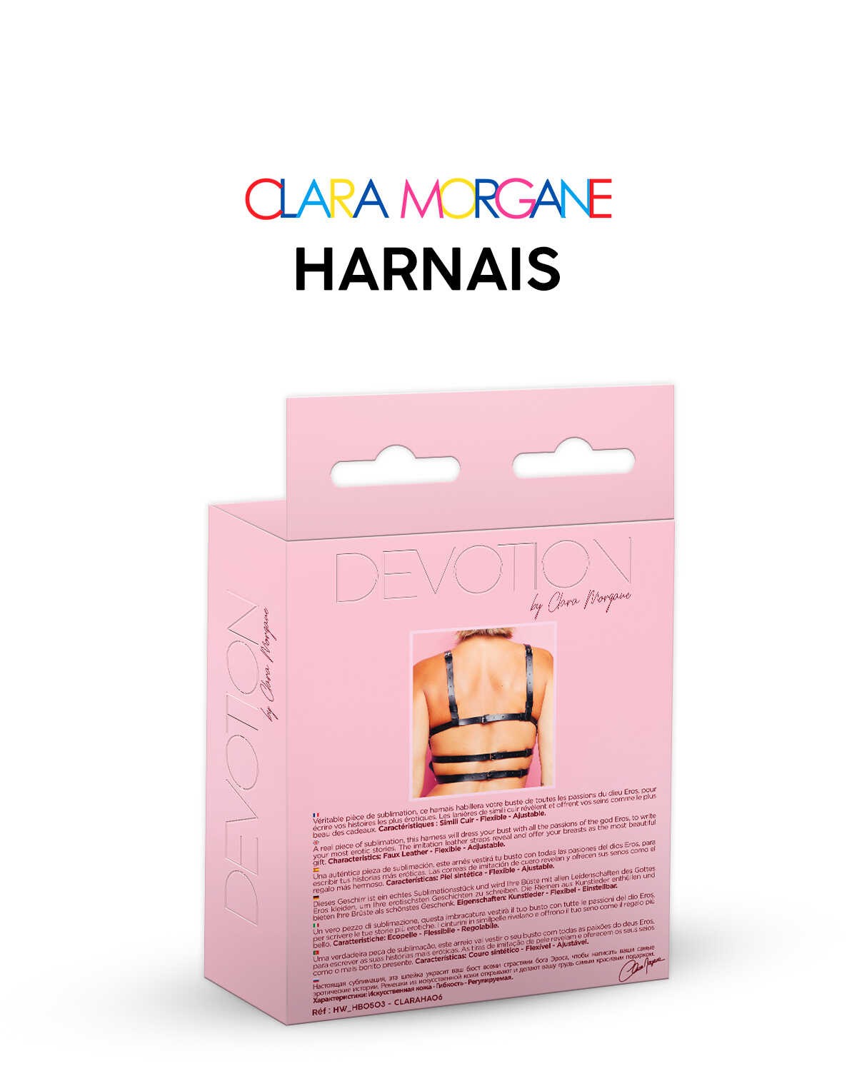 Harnais de buste en simili cuir Eros noir Clara Morgane