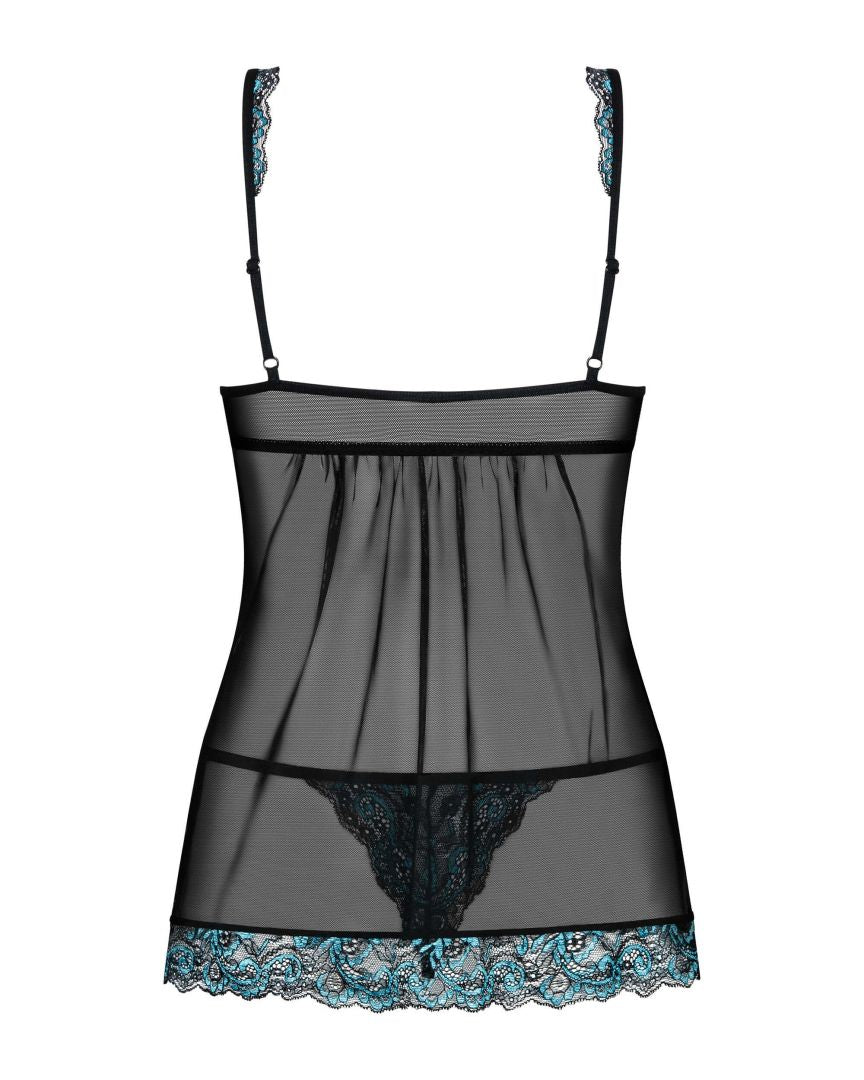 Amanta Babydoll Noir et Turquoise · Obsessive · vue 5