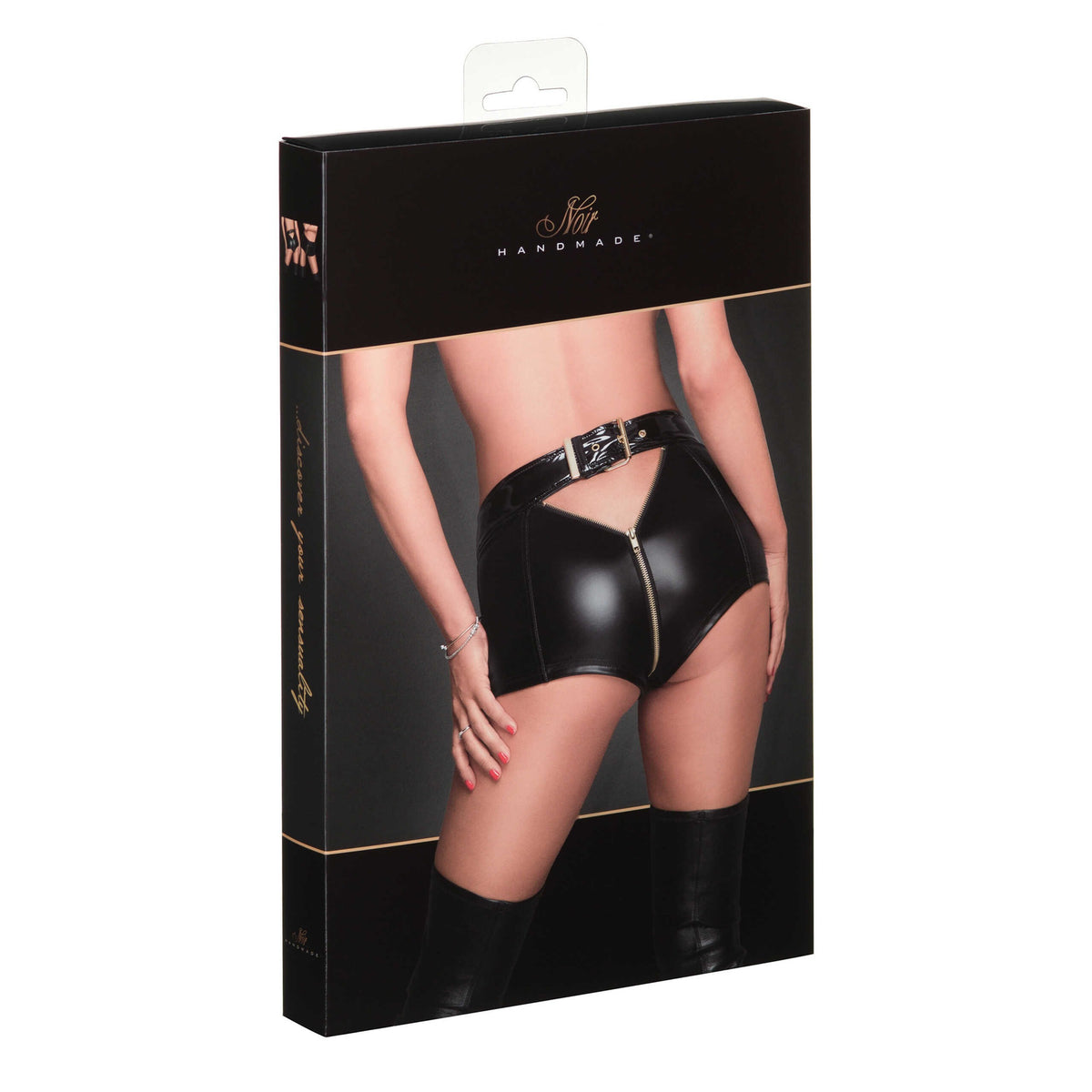 Short sexy avec fermeture éclair intégrale · Noir Handmade · vue 3
