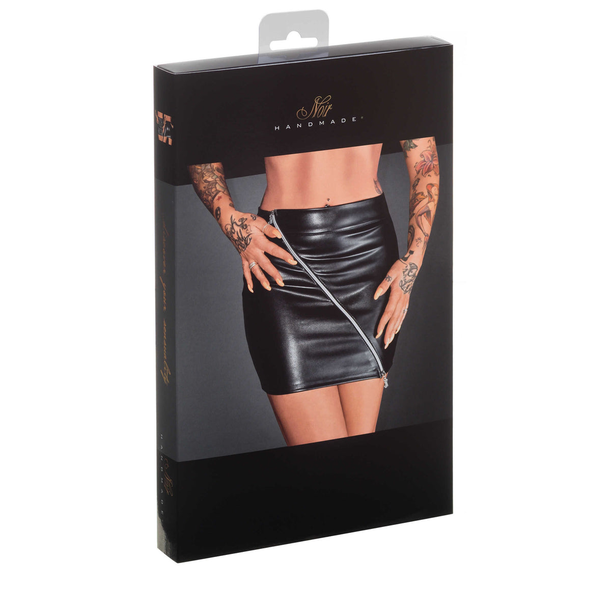 Minijupe en cuir écologique · Noir Handmade · vue 4