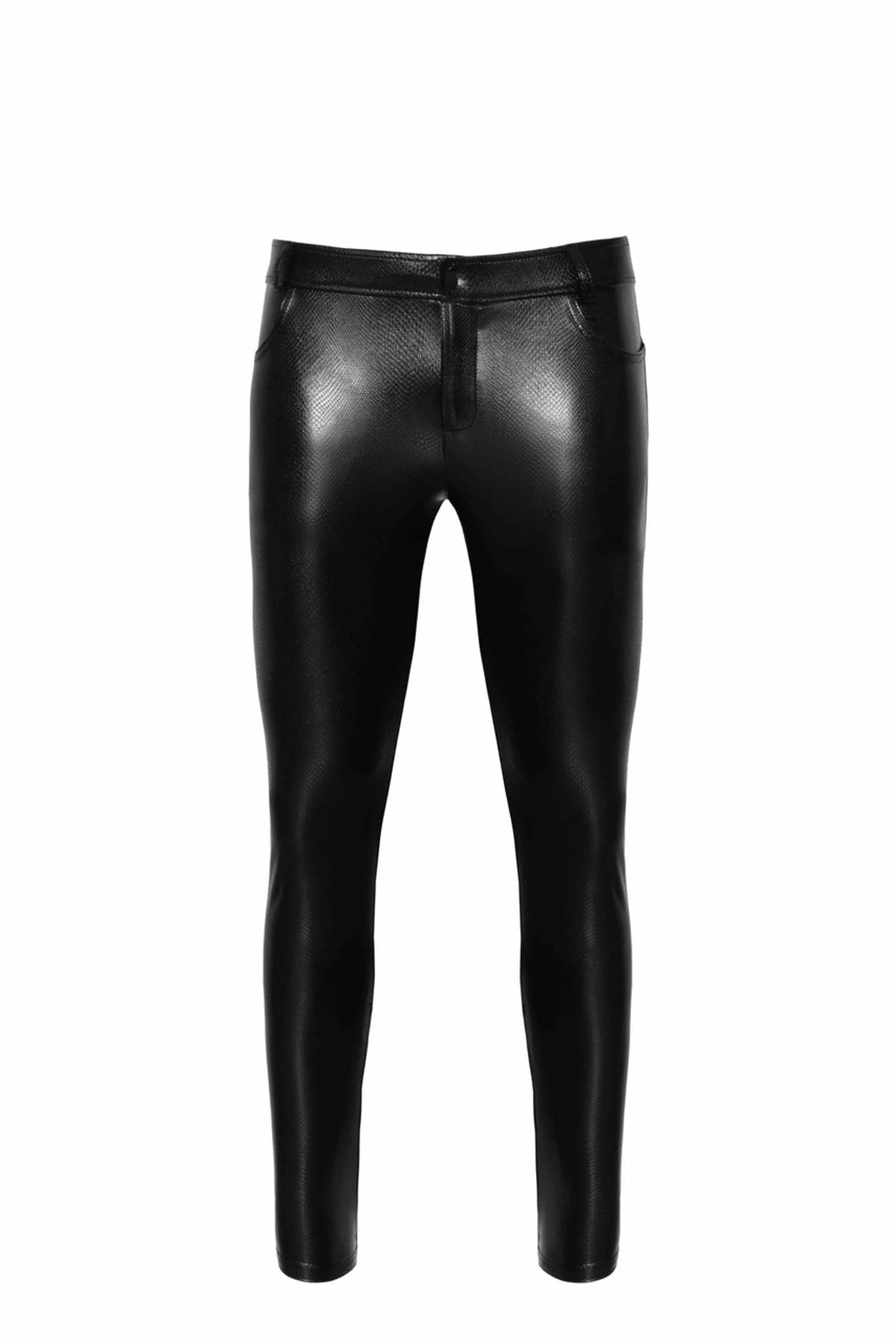 Pantalon long en wetlook serpent avec poches arrière · Noir Handmade · vue 5