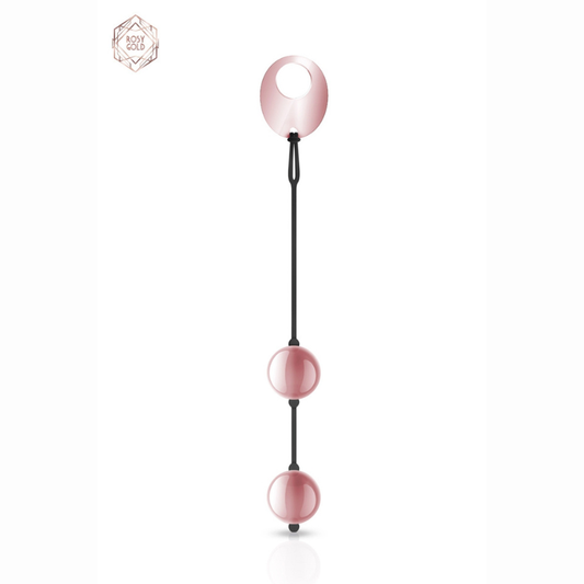 Boules de geisha métal rose gold deux sphères cordon noir étanches