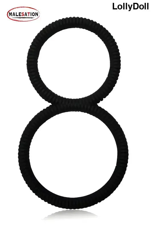 Cockring double en silicone Ballring pour des sensations intenses. Améliore l'érection et prolonge le disponible chez LollyDoll