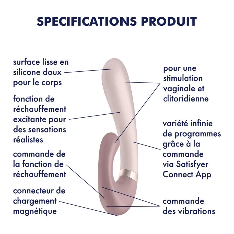 Spécifications vibromasseur heat wave connecté dispo chez LollyDoll